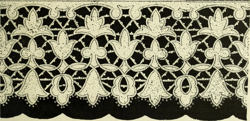 An illustration from The dictionary of needlework : an encyclopaedia of artistic, plain, and fancy needlework dealing fully with the details of all the stitches employed, the method of working, the materials used, the meaning of technical terms, and, where necessary, tracing the origin and history of the various works described, 1882, leaf 54