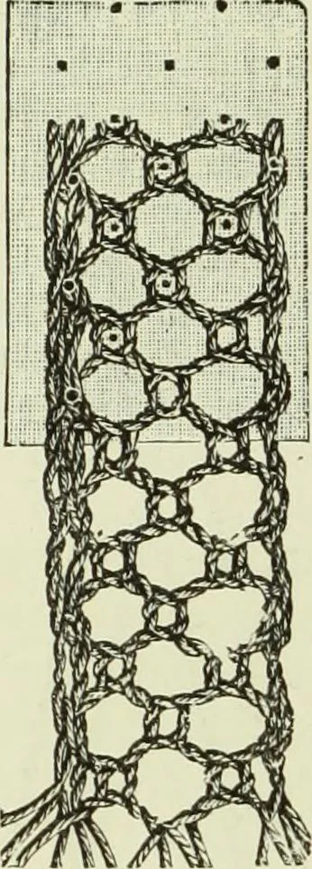 An illustration from The dictionary of needlework : an encyclopaedia of artistic, plain, and fancy needlework dealing fully with the details of all the stitches employed, the method of working, the materials used, the meaning of technical terms, and, where necessary, tracing the origin and history of the various works described, 1882, leaf 71