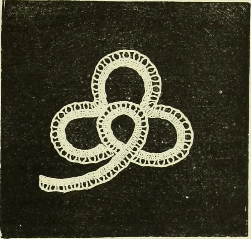 An illustration from The dictionary of needlework : an encyclopaedia of artistic, plain, and fancy needlework dealing fully with the details of all the stitches employed, the method of working, the materials used, the meaning of technical terms, and, where necessary, tracing the origin and history of the various works described, 1882, leaf 96