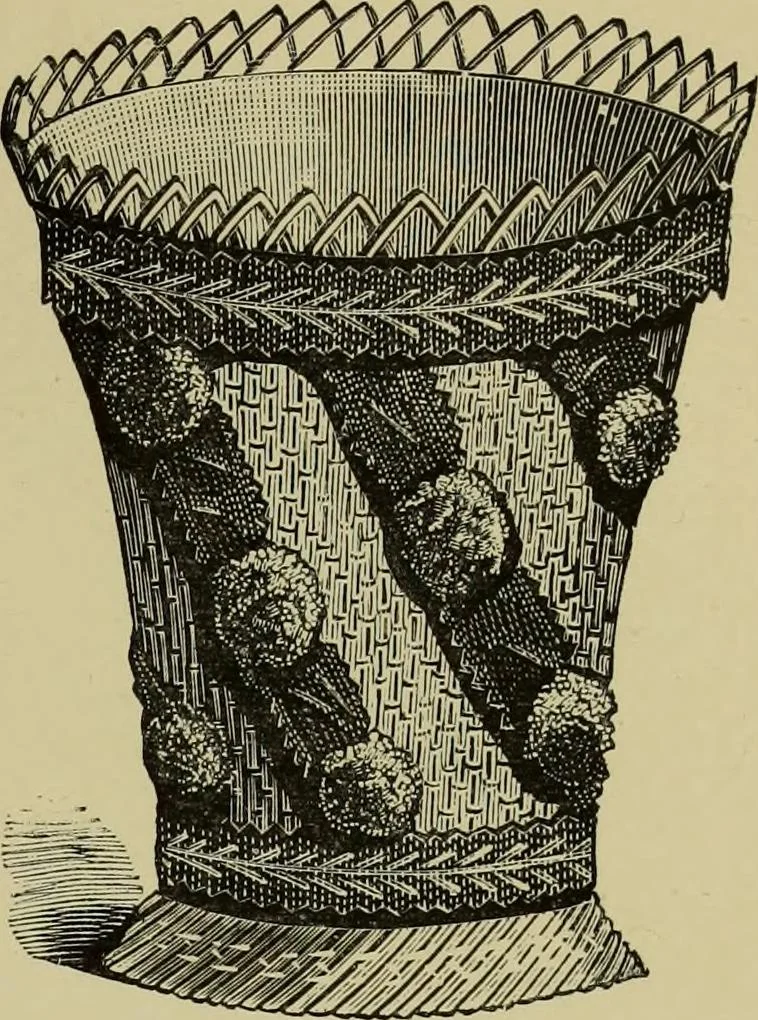 An illustration from The dictionary of needlework : an encyclopaedia of artistic, plain, and fancy needlework dealing fully with the details of all the stitches employed, the method of working, the materials used, the meaning of technical terms, and, where necessary, tracing the origin and history of the various works described, 1882, leaf 103