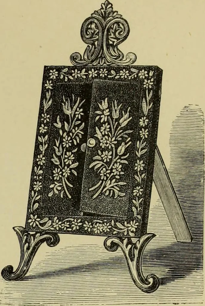 An illustration from The dictionary of needlework : an encyclopaedia of artistic, plain, and fancy needlework dealing fully with the details of all the stitches employed, the method of working, the materials used, the meaning of technical terms, and, where necessary, tracing the origin and history of the various works described, 1882, leaf 107