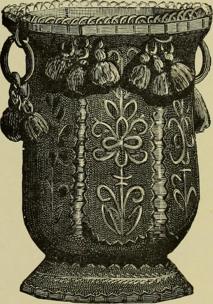 An illustration from The dictionary of needlework : an encyclopaedia of artistic, plain, and fancy needlework dealing fully with the details of all the stitches employed, the method of working, the materials used, the meaning of technical terms, and, where necessary, tracing the origin and history of the various works described, 1882, leaf 107
