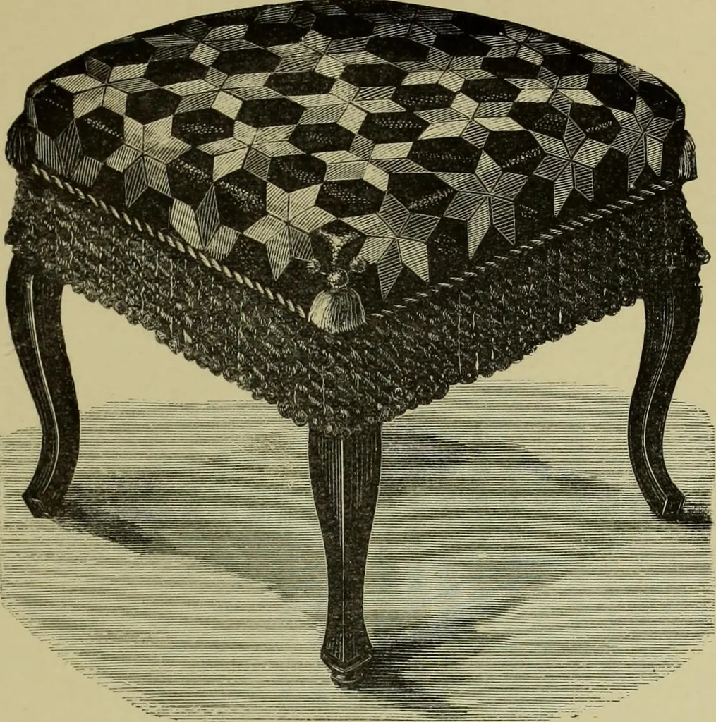 An illustration from The dictionary of needlework : an encyclopaedia of artistic, plain, and fancy needlework dealing fully with the details of all the stitches employed, the method of working, the materials used, the meaning of technical terms, and, where necessary, tracing the origin and history of the various works described, 1882, leaf 113