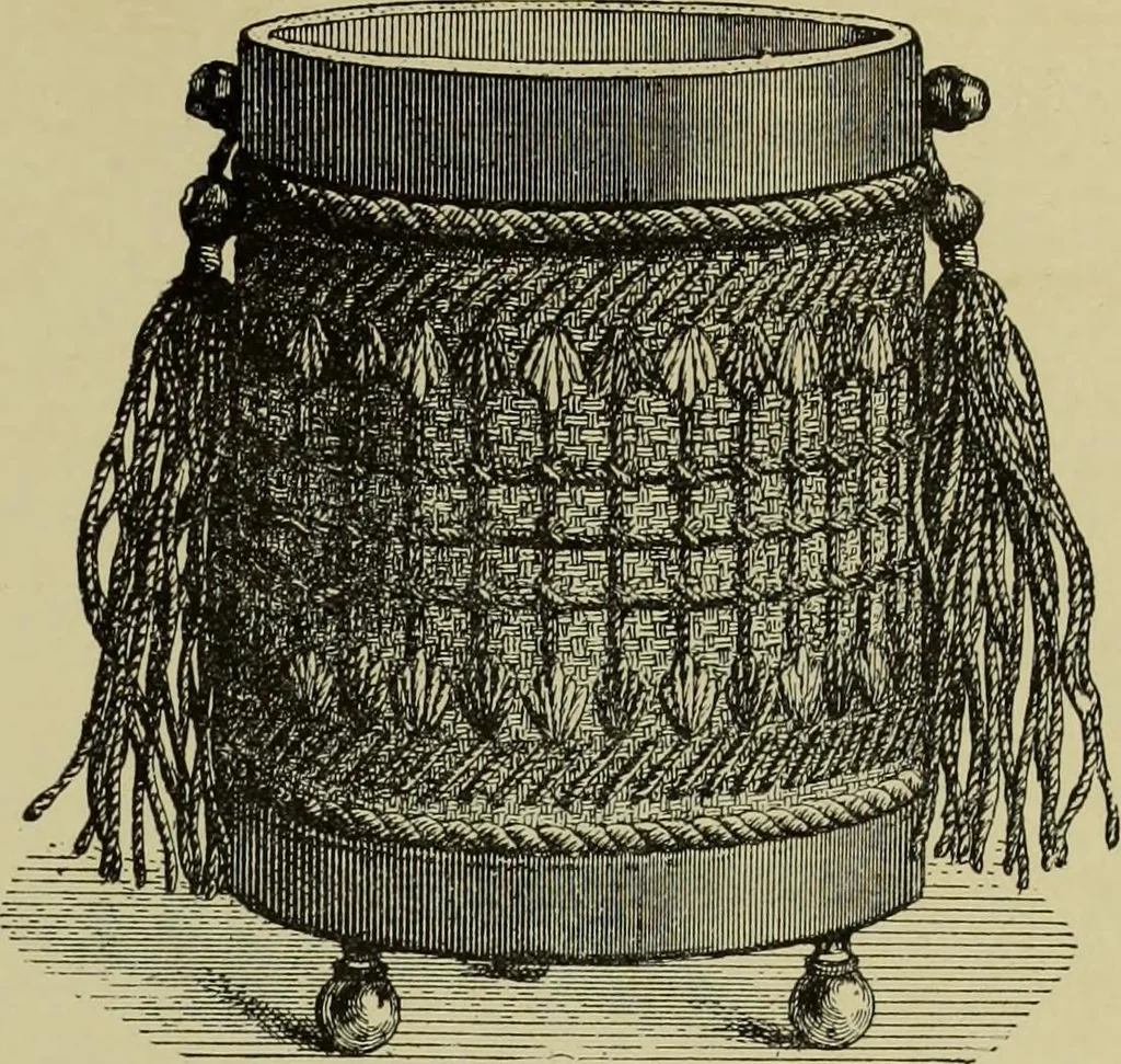 An illustration from The dictionary of needlework : an encyclopaedia of artistic, plain, and fancy needlework dealing fully with the details of all the stitches employed, the method of working, the materials used, the meaning of technical terms, and, where necessary, tracing the origin and history of the various works described, 1882, leaf 121