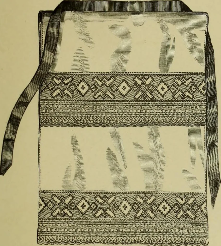 An illustration from The dictionary of needlework : an encyclopaedia of artistic, plain, and fancy needlework dealing fully with the details of all the stitches employed, the method of working, the materials used, the meaning of technical terms, and, where necessary, tracing the origin and history of the various works described, 1882, leaf 127