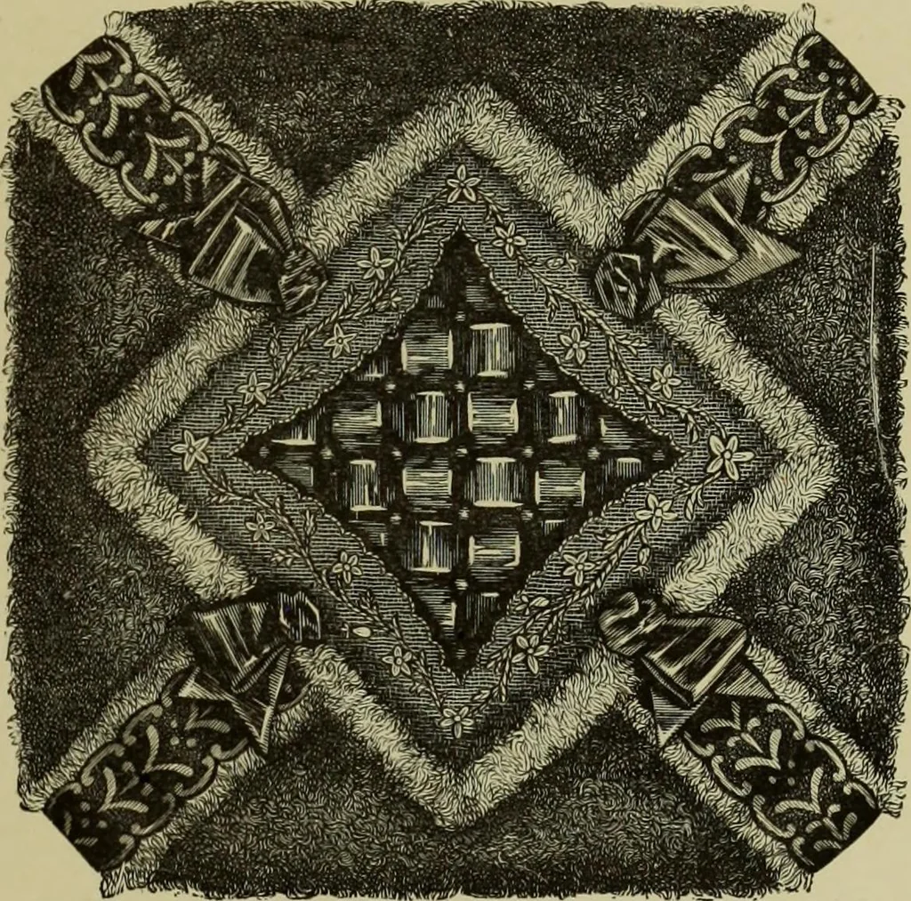 An illustration from The dictionary of needlework : an encyclopaedia of artistic, plain, and fancy needlework dealing fully with the details of all the stitches employed, the method of working, the materials used, the meaning of technical terms, and, where necessary, tracing the origin and history of the various works described, 1882, leaf 131