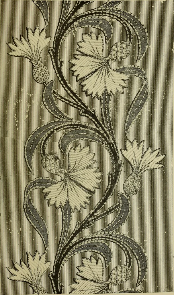 An illustration from The dictionary of needlework : an encyclopaedia of artistic, plain, and fancy needlework dealing fully with the details of all the stitches employed, the method of working, the materials used, the meaning of technical terms, and, where necessary, tracing the origin and history of the various works described, 1882, leaf 143