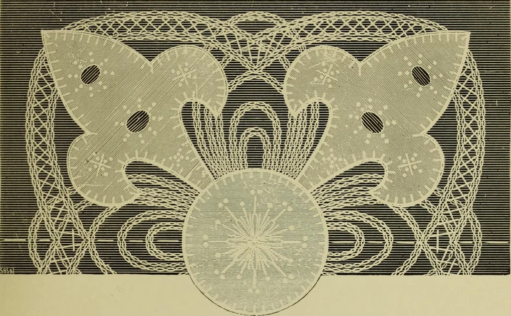 An illustration from The dictionary of needlework : an encyclopaedia of artistic, plain, and fancy needlework dealing fully with the details of all the stitches employed, the method of working, the materials used, the meaning of technical terms, and, where necessary, tracing the origin and history of the various works described, 1882, leaf 147