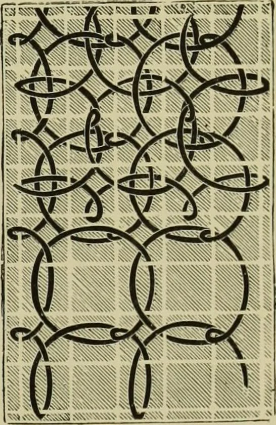 An illustration from The dictionary of needlework : an encyclopaedia of artistic, plain, and fancy needlework dealing fully with the details of all the stitches employed, the method of working, the materials used, the meaning of technical terms, and, where necessary, tracing the origin and history of the various works described, 1882, leaf 147
