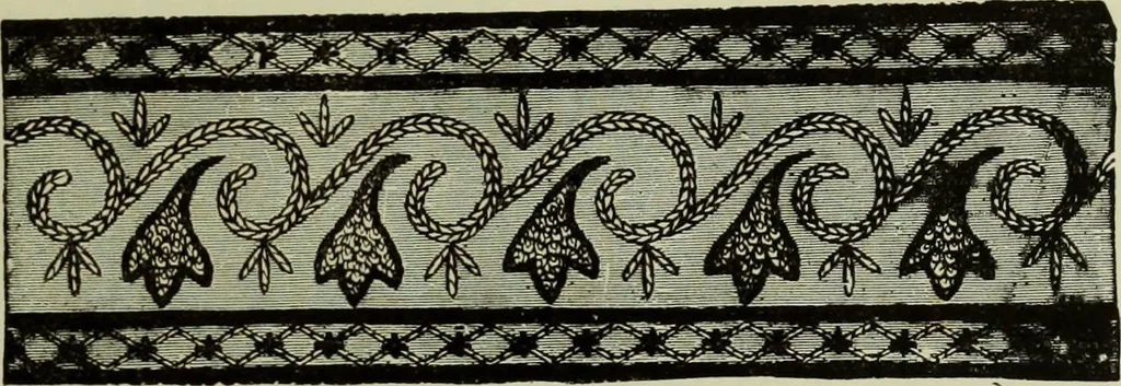 An illustration from The dictionary of needlework : an encyclopaedia of artistic, plain, and fancy needlework dealing fully with the details of all the stitches employed, the method of working, the materials used, the meaning of technical terms, and, where necessary, tracing the origin and history of the various works described, 1882, leaf 23