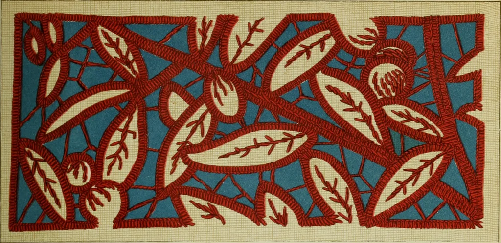 An illustration from The dictionary of needlework : an encyclopaedia of artistic, plain, and fancy needlework dealing fully with the details of all the stitches employed, the method of working, the materials used, the meaning of technical terms, and, where necessary, tracing the origin and history of the various works described, 1882, leaf 37