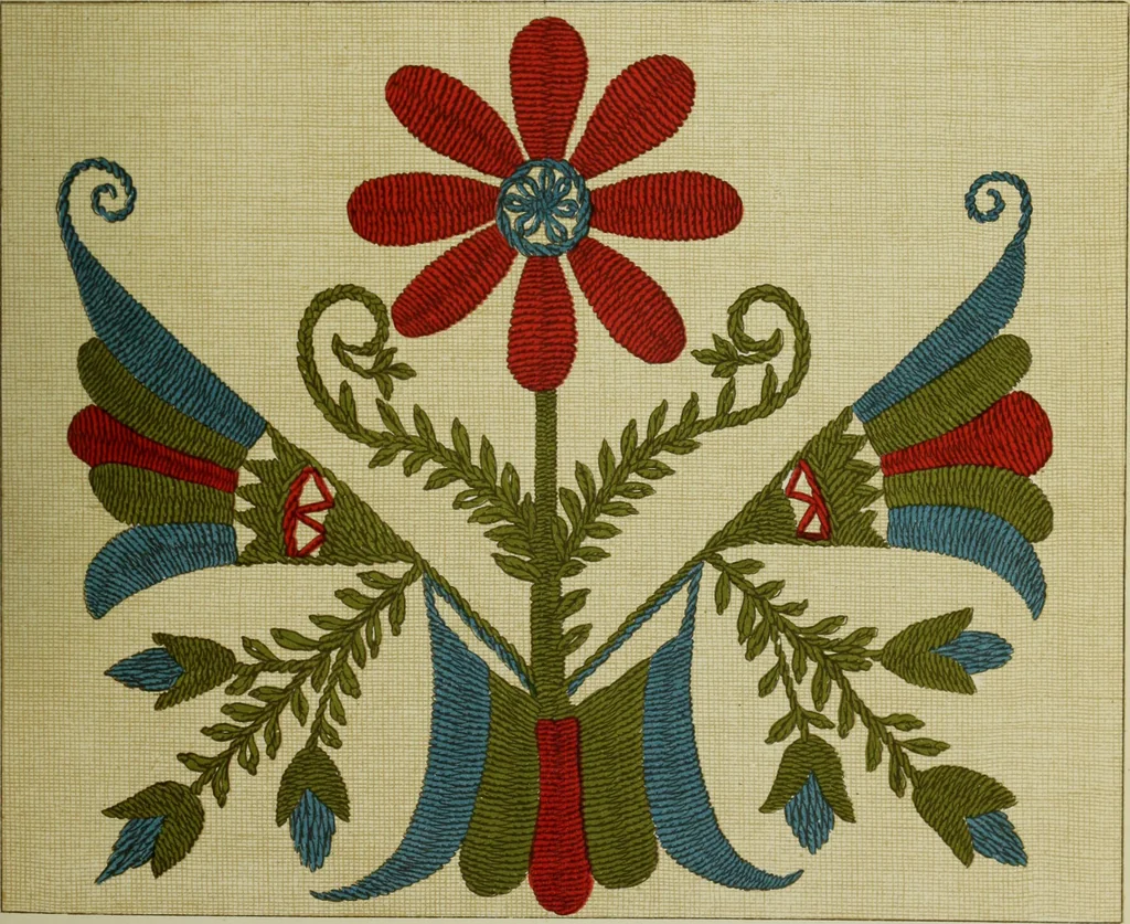 An illustration from The dictionary of needlework : an encyclopaedia of artistic, plain, and fancy needlework dealing fully with the details of all the stitches employed, the method of working, the materials used, the meaning of technical terms, and, where necessary, tracing the origin and history of the various works described, 1882, leaf 37