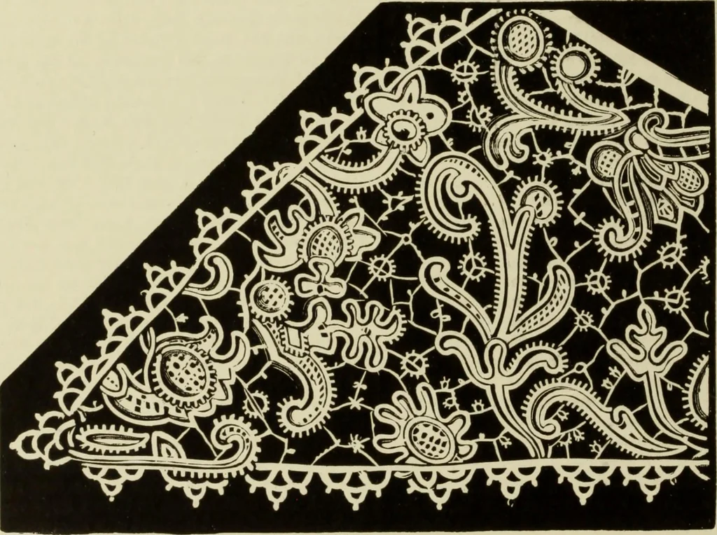 An illustration from The dictionary of needlework : an encyclopaedia of artistic, plain, and fancy needlework dealing fully with the details of all the stitches employed, the method of working, the materials used, the meaning of technical terms, and, where necessary, tracing the origin and history of the various works described, 1882, leaf 48