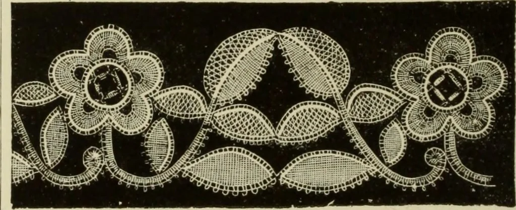 An illustration from The dictionary of needlework : an encyclopaedia of artistic, plain, and fancy needlework dealing fully with the details of all the stitches employed, the method of working, the materials used, the meaning of technical terms, and, where necessary, tracing the origin and history of the various works described, 1882, leaf 54