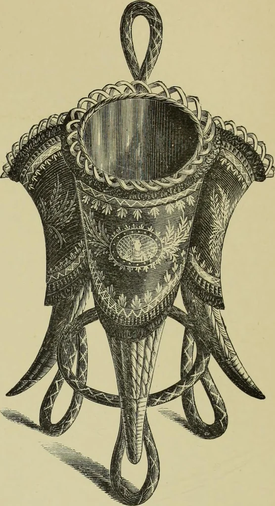 An illustration from The dictionary of needlework : an encyclopaedia of artistic, plain, and fancy needlework dealing fully with the details of all the stitches employed, the method of working, the materials used, the meaning of technical terms, and, where necessary, tracing the origin and history of the various works described, 1882, leaf 81