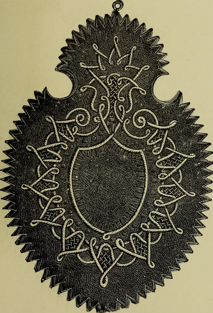 An illustration from The dictionary of needlework : an encyclopaedia of artistic, plain, and fancy needlework dealing fully with the details of all the stitches employed, the method of working, the materials used, the meaning of technical terms, and, where necessary, tracing the origin and history of the various works described, 1882, leaf 95
