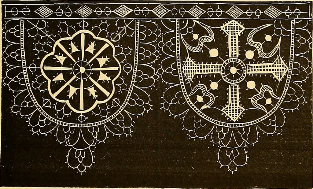 An illustration from The dictionary of needlework : an encyclopædia of artistic, plain, and fancy needlework ..., 1882, leaf 148