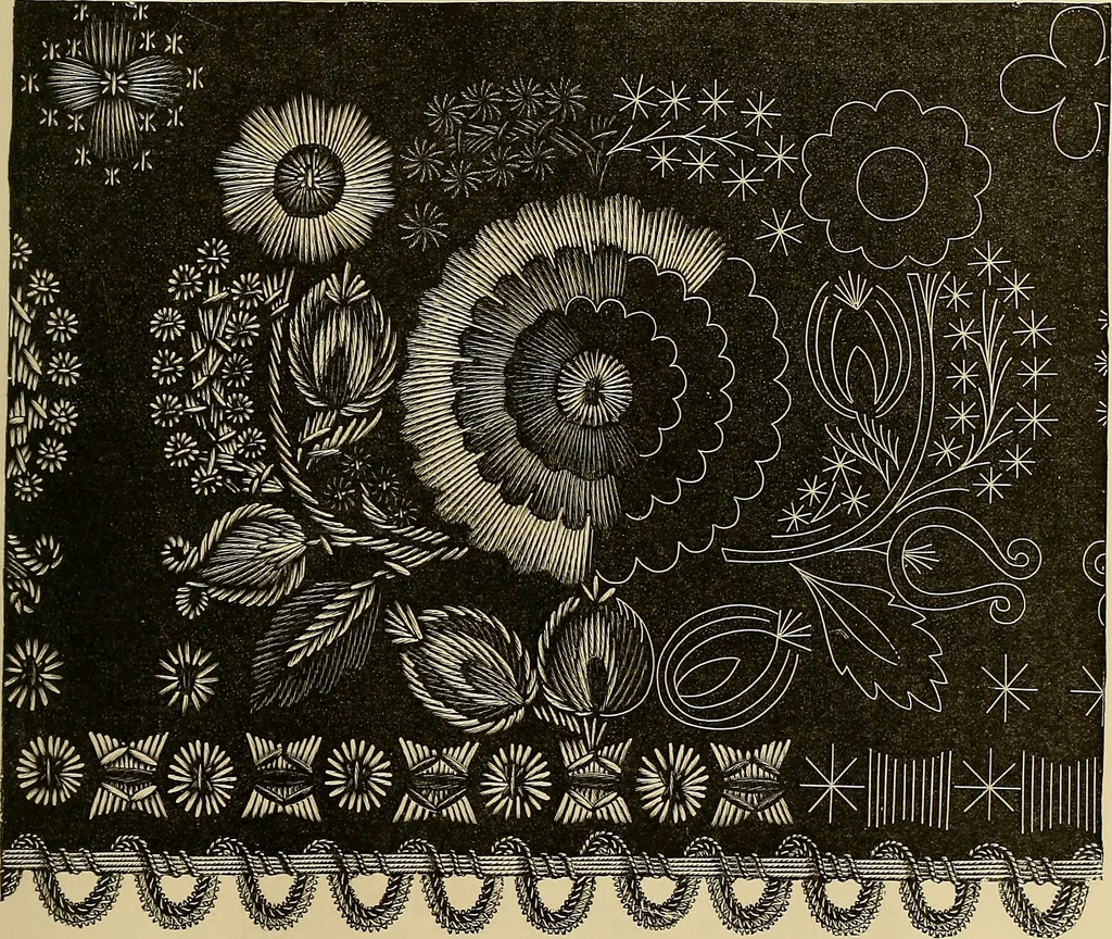 An illustration from The dictionary of needlework : an encyclopaedia of artistic, plain, and fancy needlework. Dealing fully with the details of all the stitches employed, the method of working, the materials used, the meaning of technical terms, and, where necessary, tracing the origin and history of the various works described. Illustrated with upwards of 800 wood engravings, and coloured plates. Plain sewing, textiles, dressmaking, appliances, and terms, 1885, leaf 108