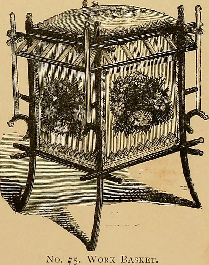 An illustration from The dictionary of needlework : an encyclopaedia of artistic, plain, and fancy needlework. Dealing fully with the details of all the stitches employed, the method of working, the materials used, the meaning of technical terms, and, where necessary, tracing the origin and history of the various works described. Illustrated with upwards of 800 wood engravings, and coloured plates. Plain sewing, textiles, dressmaking, appliances, and terms, 1885, leaf 166
