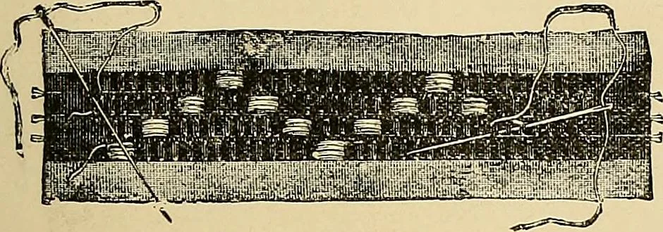 An illustration from The dictionary of needlework : an encyclopaedia of artistic, plain, and fancy needlework. Dealing fully with the details of all the stitches employed, the method of working, the materials used, the meaning of technical terms, and, where necessary, tracing the origin and history of the various works described. Illustrated with upwards of 800 wood engravings, and coloured plates. Plain sewing, textiles, dressmaking, appliances, and terms, 1885, leaf 83
