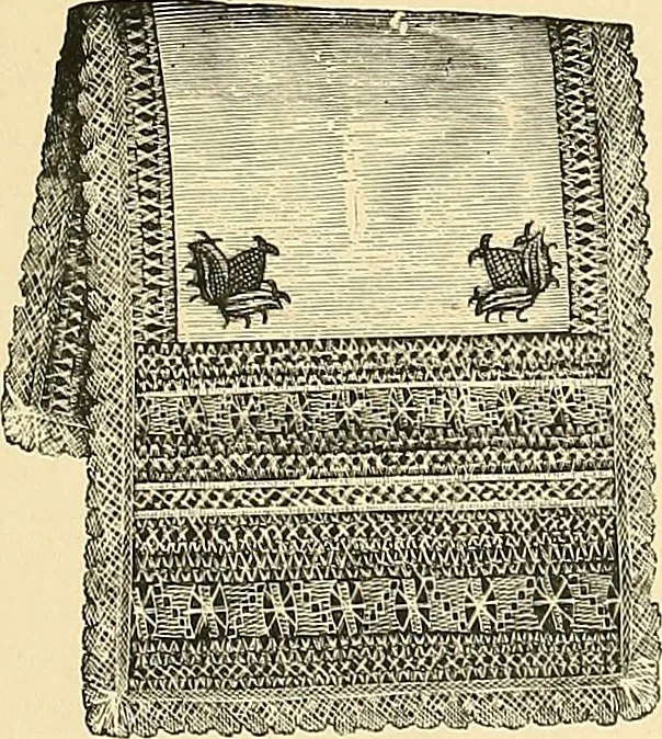 An illustration from The dictionary of needlework : an encyclopaedia of artistic, plain, and fancy needlework. Dealing fully with the details of all the stitches employed, the method of working, the materials used, the meaning of technical terms, and, where necessary, tracing the origin and history of the various works described. Illustrated with upwards of 800 wood engravings, and coloured plates. Plain sewing, textiles, dressmaking, appliances, and terms, 1885, leaf 132