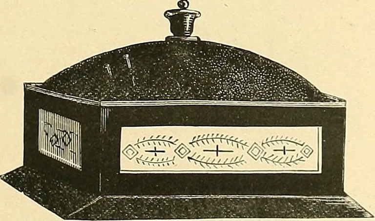 An illustration from The dictionary of needlework : an encyclopaedia of artistic, plain, and fancy needlework. Dealing fully with the details of all the stitches employed, the method of working, the materials used, the meaning of technical terms, and, where necessary, tracing the origin and history of the various works described. Illustrated with upwards of 800 wood engravings, and coloured plates. Plain sewing, textiles, dressmaking, appliances, and terms, 1885, leaf 138