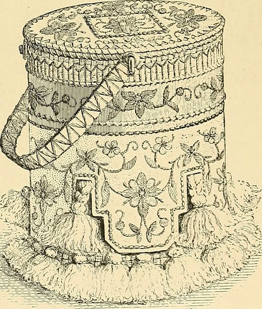An illustration from The dictionary of needlework : an encyclopaedia of artistic, plain, and fancy needlework. Dealing fully with the details of all the stitches employed, the method of working, the materials used, the meaning of technical terms, and, where necessary, tracing the origin and history of the various works described. Illustrated with upwards of 800 wood engravings, and coloured plates. Plain sewing, textiles, dressmaking, appliances, and terms, 1885, leaf 140