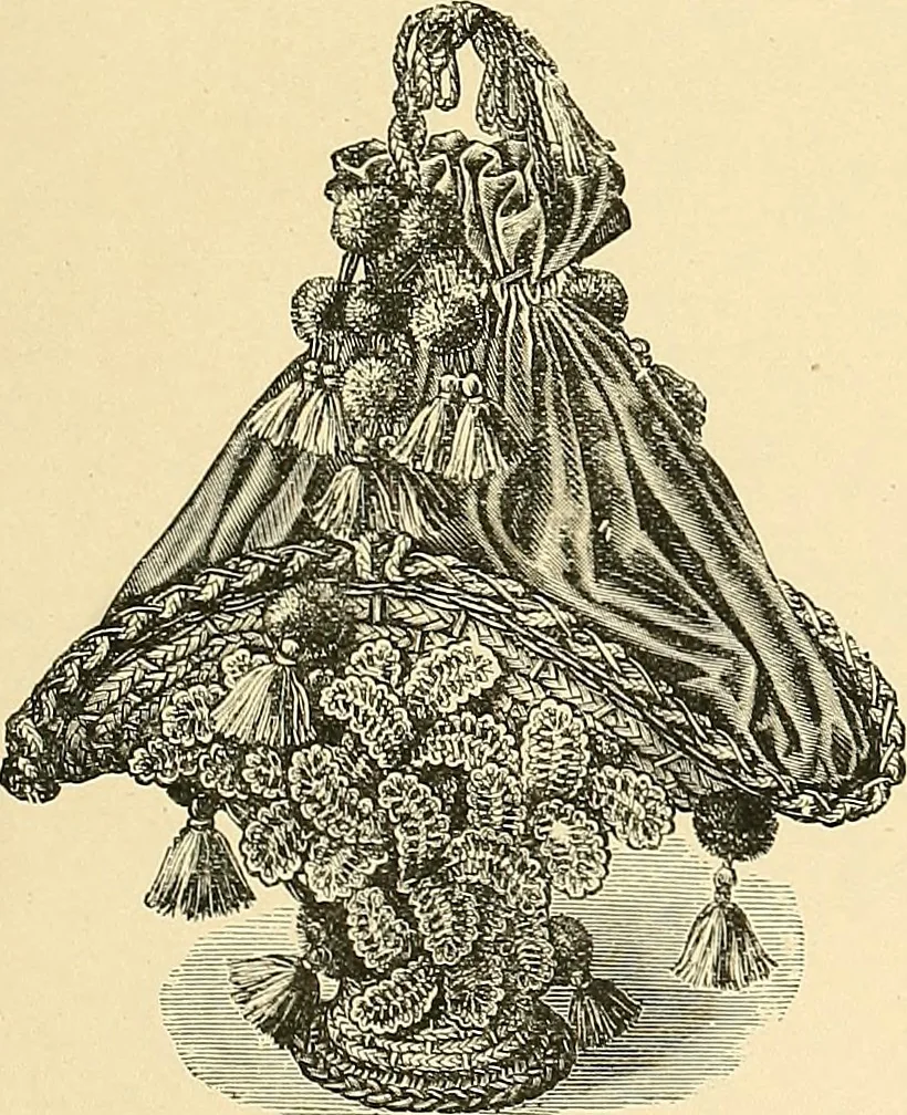 An illustration from The dictionary of needlework : an encyclopaedia of artistic, plain, and fancy needlework. Dealing fully with the details of all the stitches employed, the method of working, the materials used, the meaning of technical terms, and, where necessary, tracing the origin and history of the various works described. Illustrated with upwards of 800 wood engravings, and coloured plates. Plain sewing, textiles, dressmaking, appliances, and terms, 1885, leaf 156