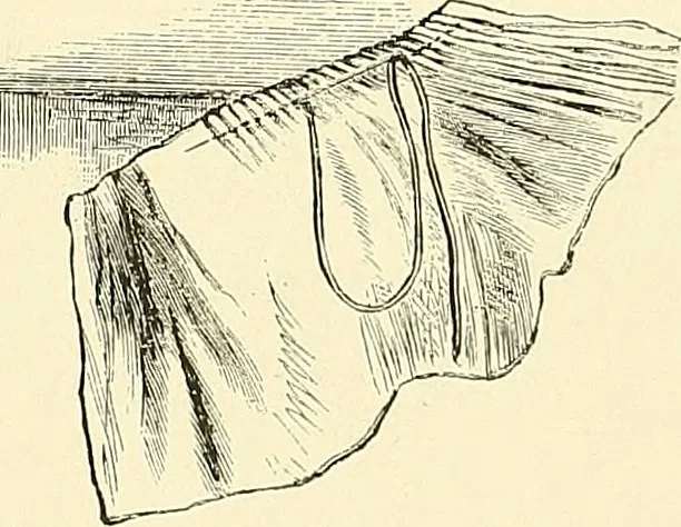 An illustration from The dictionary of needlework : an encyclopaedia of artistic, plain, and fancy needlework. Dealing fully with the details of all the stitches employed, the method of working, the materials used, the meaning of technical terms, and, where necessary, tracing the origin and history of the various works described. Illustrated with upwards of 800 wood engravings, and coloured plates. Plain sewing, textiles, dressmaking, appliances, and terms, 1885, leaf 40