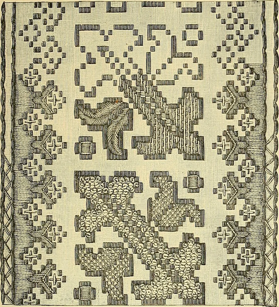 An illustration from The dictionary of needlework : an encyclopaedia of artistic, plain, and fancy needlework. Dealing fully with the details of all the stitches employed, the method of working, the materials used, the meaning of technical terms, and, where necessary, tracing the origin and history of the various works described. Illustrated with upwards of 800 wood engravings, and coloured plates. Plain sewing, textiles, dressmaking, appliances, and terms, 1885, leaf 136