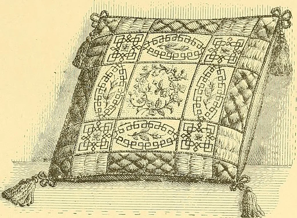 An illustration from The dictionary of needlework : an encyclopaedia of artistic, plain, and fancy needlework. Dealing fully with the details of all the stitches employed, the method of working, the materials used, the meaning of technical terms, and, where necessary, tracing the origin and history of the various works described. Illustrated with upwards of 800 wood engravings, and coloured plates. Plain sewing, textiles, dressmaking, appliances, and terms, 1885, leaf 144