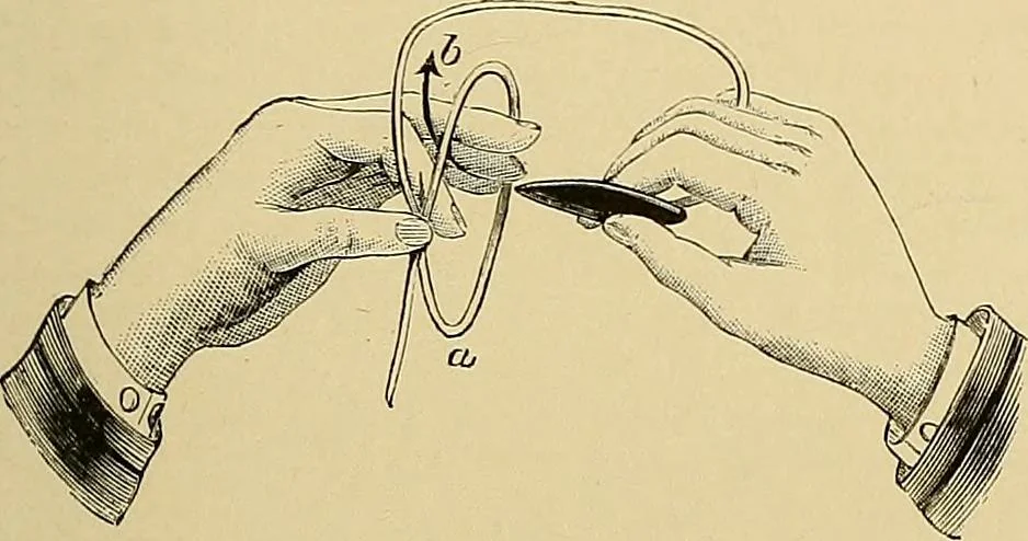An illustration from The dictionary of needlework : an encyclopaedia of artistic, plain, and fancy needlework. Dealing fully with the details of all the stitches employed, the method of working, the materials used, the meaning of technical terms, and, where necessary, tracing the origin and history of the various works described. Illustrated with upwards of 800 wood engravings, and coloured plates. Plain sewing, textiles, dressmaking, appliances, and terms, 1885, leaf 112