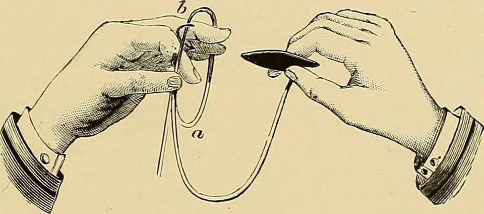 An illustration from The dictionary of needlework : an encyclopaedia of artistic, plain, and fancy needlework. Dealing fully with the details of all the stitches employed, the method of working, the materials used, the meaning of technical terms, and, where necessary, tracing the origin and history of the various works described. Illustrated with upwards of 800 wood engravings, and coloured plates. Plain sewing, textiles, dressmaking, appliances, and terms, 1885, leaf 112
