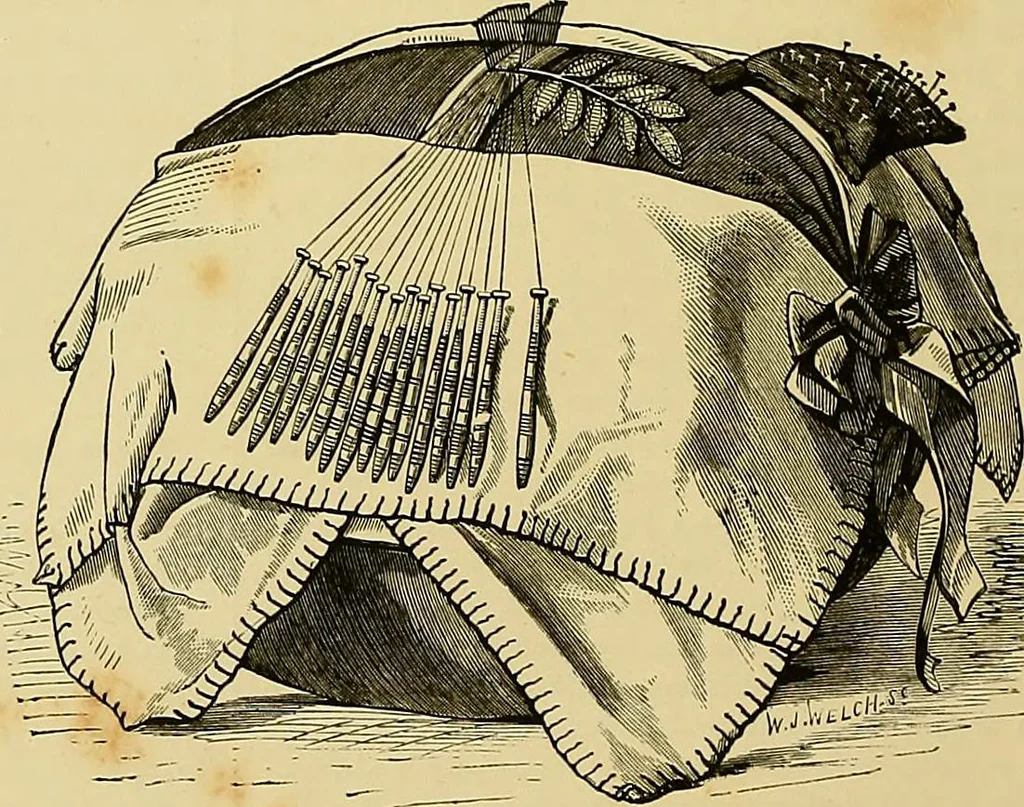 An illustration from The dictionary of needlework : an encyclopaedia of artistic, plain, and fancy needlework. Dealing fully with the details of all the stitches employed, the method of working, the materials used, the meaning of technical terms, and, where necessary, tracing the origin and history of the various works described. Illustrated with upwards of 800 wood engravings, and coloured plates. Plain sewing, textiles, dressmaking, appliances, and terms, 1885, leaf 17