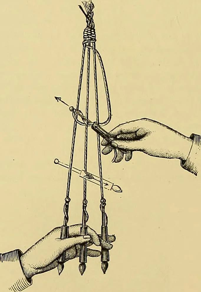 An illustration from The dictionary of needlework : an encyclopaedia of artistic, plain, and fancy needlework. Dealing fully with the details of all the stitches employed, the method of working, the materials used, the meaning of technical terms, and, where necessary, tracing the origin and history of the various works described. Illustrated with upwards of 800 wood engravings, and coloured plates. Plain sewing, textiles, dressmaking, appliances, and terms, 1885, leaf 69