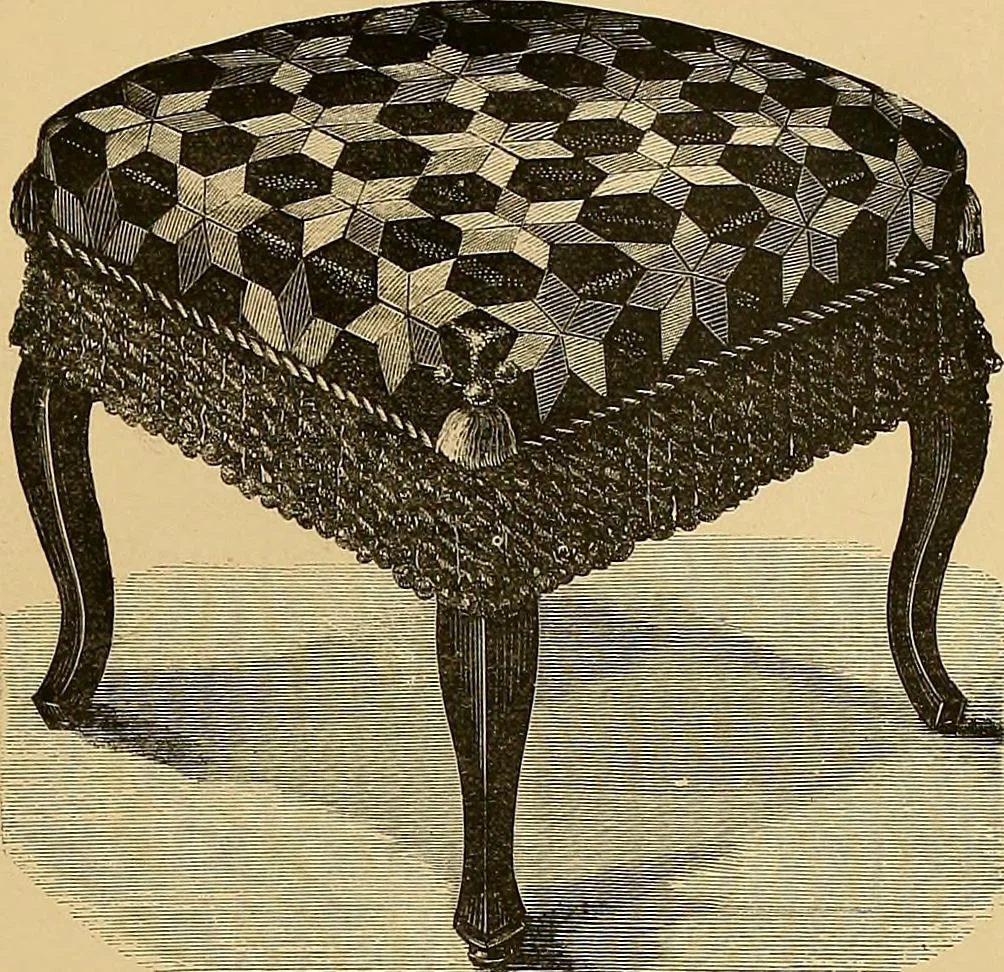 An illustration from The dictionary of needlework : an encyclopaedia of artistic, plain, and fancy needlework. Dealing fully with the details of all the stitches employed, the method of working, the materials used, the meaning of technical terms, and, where necessary, tracing the origin and history of the various works described. Illustrated with upwards of 800 wood engravings, and coloured plates. Plain sewing, textiles, dressmaking, appliances, and terms, 1885, leaf 112