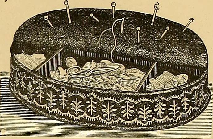 An illustration from The dictionary of needlework : an encyclopaedia of artistic, plain, and fancy needlework. Dealing fully with the details of all the stitches employed, the method of working, the materials used, the meaning of technical terms, and, where necessary, tracing the origin and history of the various works described. Illustrated with upwards of 800 wood engravings, and coloured plates. Plain sewing, textiles, dressmaking, appliances, and terms, 1885, leaf 138