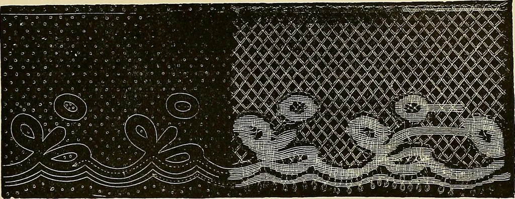 An illustration from The dictionary of needlework : an encyclopaedia of artistic, plain, and fancy needlework. Dealing fully with the details of all the stitches employed, the method of working, the materials used, the meaning of technical terms, and, where necessary, tracing the origin and history of the various works described. Illustrated with upwards of 800 wood engravings, and coloured plates. Plain sewing, textiles, dressmaking, appliances, and terms, 1885, leaf 44