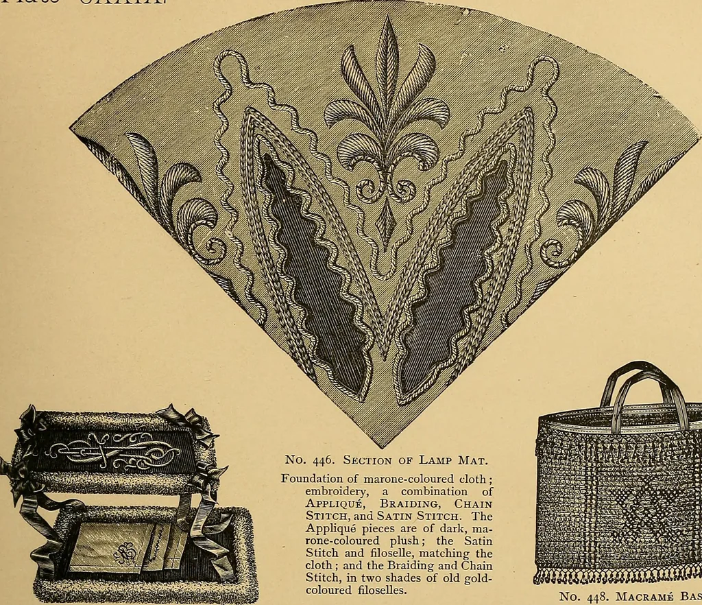 An illustration from The dictionary of needlework : an encyclopaedia of artistic, plain, and fancy needlework. Dealing fully with the details of all the stitches employed, the method of working, the materials used, the meaning of technical terms, and, where necessary, tracing the origin and history of the various works described. Illustrated with upwards of 800 wood engravings, and coloured plates. Plain sewing, textiles, dressmaking, appliances, and terms, 1885, leaf 88