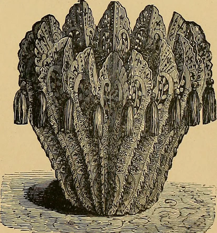 An illustration from The dictionary of needlework : an encyclopaedia of artistic, plain, and fancy needlework. Dealing fully with the details of all the stitches employed, the method of working, the materials used, the meaning of technical terms, and, where necessary, tracing the origin and history of the various works described. Illustrated with upwards of 800 wood engravings, and coloured plates. Plain sewing, textiles, dressmaking, appliances, and terms, 1885, leaf 98