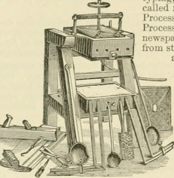 An illustration from A dictionary of typography and its accessory arts. Presented to the subscribers of the "Printers' register," 1870-1871, 1871, leaf 72