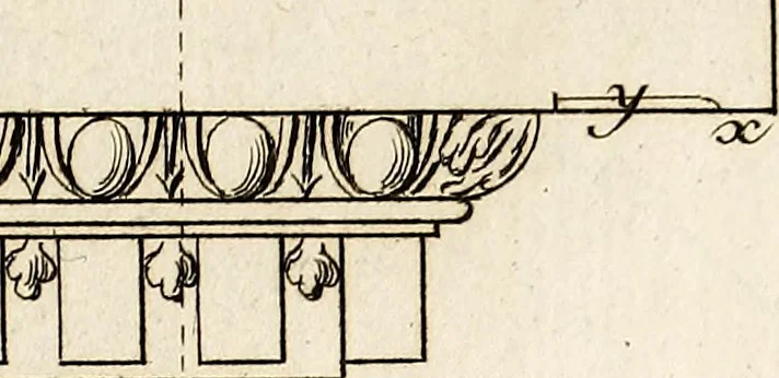 An illustration from Dictionnaire d'architecture, civile, militaire et navale, antique, ancienne et moderne : et de tous les arts et métiers qui en dépendent; Dont tous les Termes sont exprimés, en François, Latin, Italien, Espagnol, Anglois et Allemand. Enrichi de cent une Planches de Figures en Taille-douce, ... auquel on a joint Une Notice des Architectes, Ingénieurs, Peintres, Sculpteurs, Graveurs, & autres Artistes les plus celebres, dont on rapporte les principaux Ouvrages., 1770, leaf 260