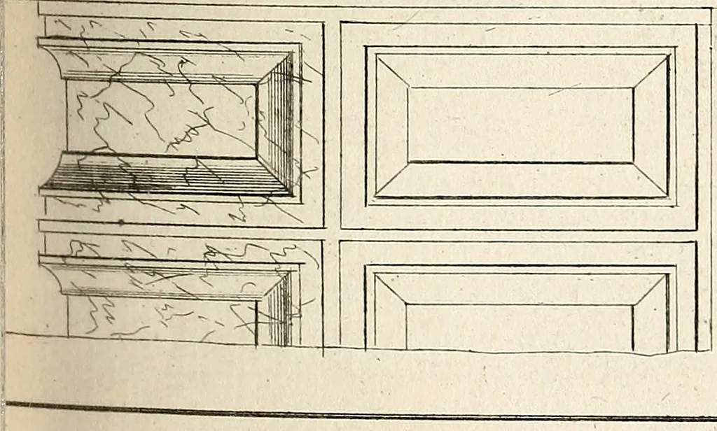 An illustration from Dictionnaire d'architecture, civile, militaire et navale, antique, ancienne et moderne : et de tous les arts et métiers qui en dépendent; Dont tous les Termes sont exprimés, en François, Latin, Italien, Espagnol, Anglois et Allemand. Enrichi de cent une Planches de Figures en Taille-douce, ... auquel on a joint Une Notice des Architectes, Ingénieurs, Peintres, Sculpteurs, Graveurs, & autres Artistes les plus celebres, dont on rapporte les principaux Ouvrages., 1770, leaf 288