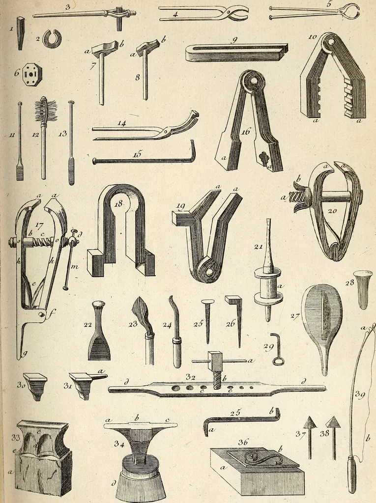 An illustration from Dictionnaire d'architecture, civile, militaire et navale, antique, ancienne et moderne : et de tous les arts et métiers qui en dépendent; Dont tous les Termes sont exprimés, en François, Latin, Italien, Espagnol, Anglois et Allemand. Enrichi de cent une Planches de Figures en Taille-douce, ... auquel on a joint Une Notice des Architectes, Ingénieurs, Peintres, Sculpteurs, Graveurs, & autres Artistes les plus celebres, dont on rapporte les principaux Ouvrages., 1770, leaf 372