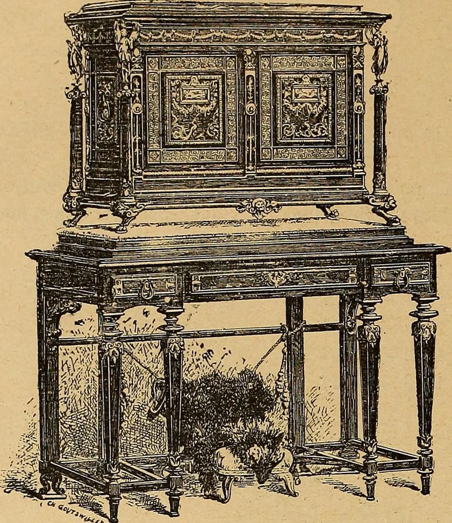An illustration from Dictionnaire des arts décoratifs à l'usage des artisans, des artistes, des amateurs et des écoles, 1880, leaf 217