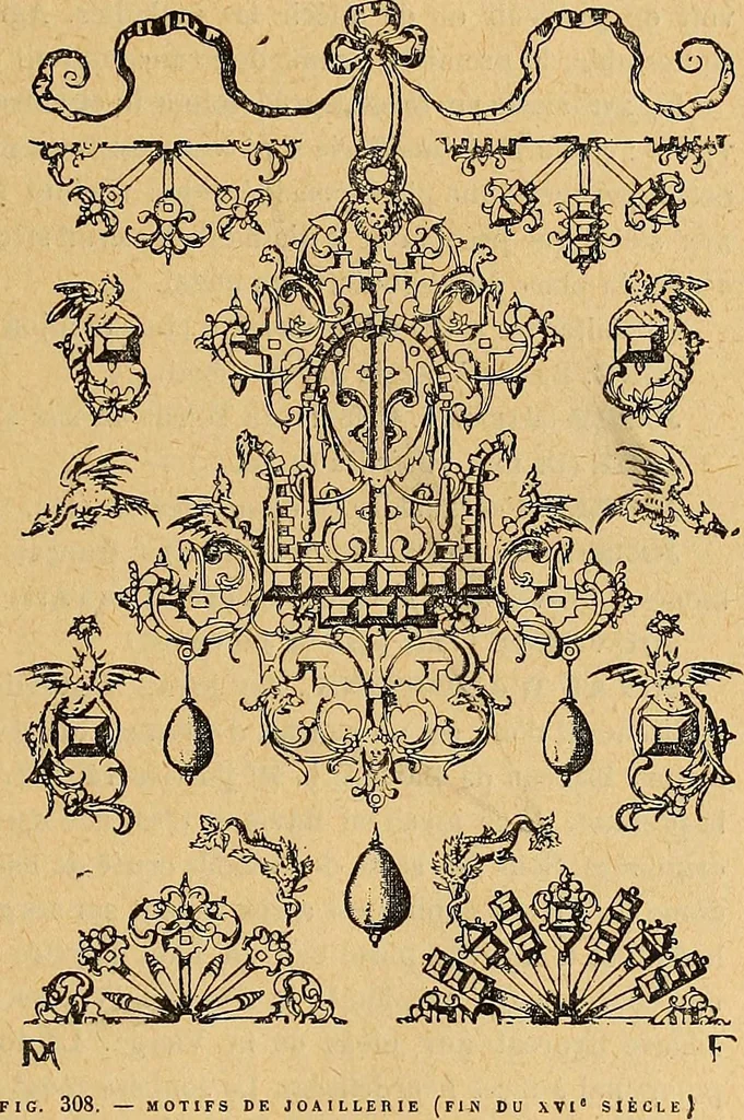 An illustration from Dictionnaire des arts décoratifs à l'usage des artisans, des artistes, des amateurs et des écoles, 1880, leaf 546