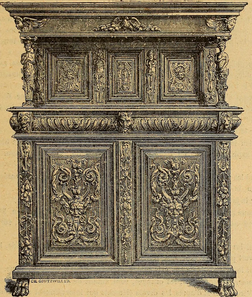 An illustration from Dictionnaire des arts décoratifs à l'usage des artisans, des artistes, des amateurs et des écoles, 1880, leaf 672