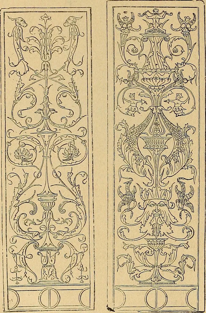 An illustration from Dictionnaire des arts décoratifs à l'usage des artisans, des artistes, des amateurs et des écoles, 1880, leaf 865