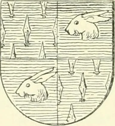An illustration from Dictionnaire des figures héraldiques, 1894, leaf 126