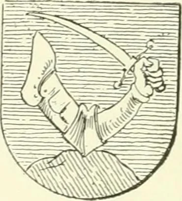 An illustration from Dictionnaire des figures héraldiques, 1894, leaf 258